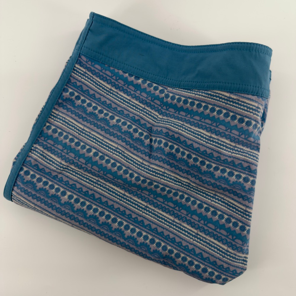 Patagonia Board Shorts Mens 36 Blue Geometric Stripe Baggies Swim Trunks